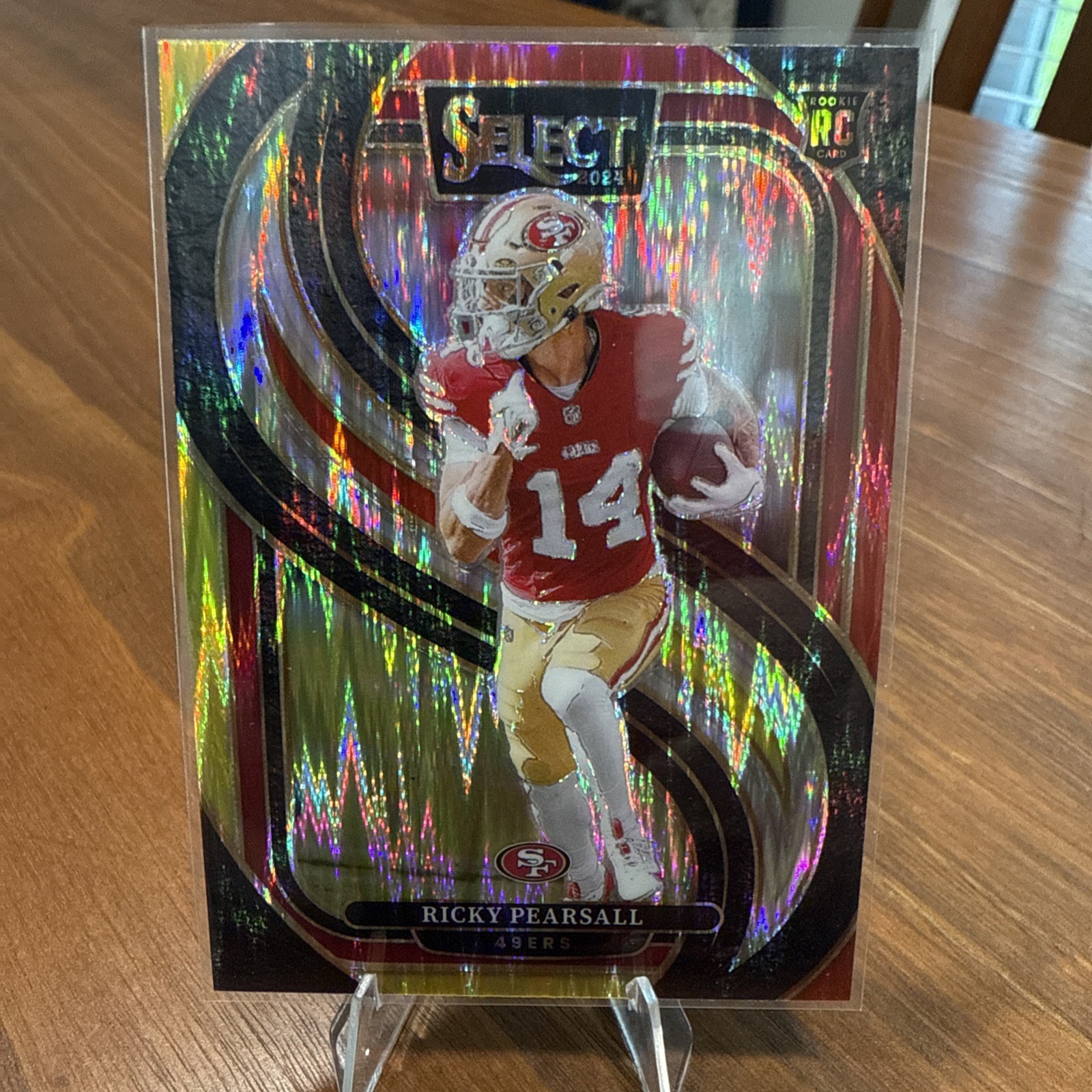 #173 2024 Select Premier RED YELLOW SHOCK | Ricky Pearsall RC 49ers