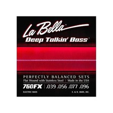 La Bella 760FX Deep Talkin Bass Guitar Strings Flat Wound Extra Light 39-96