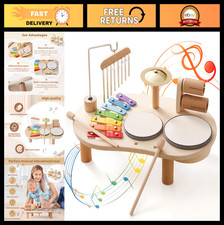 Wooden Drum Set for Toddlers 1-3, Kids Musica...