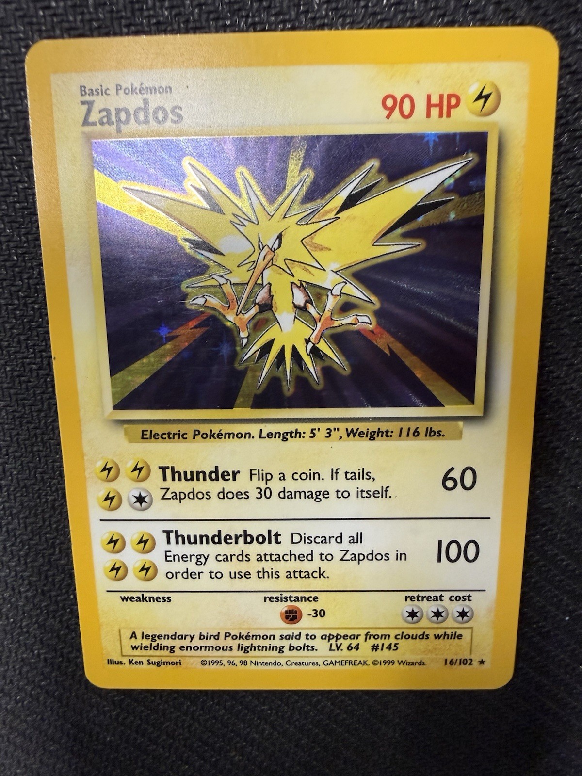 Zapdos 16/102 Base Set Holo