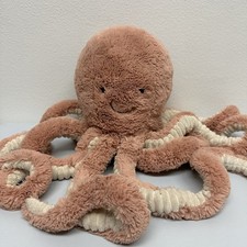 Jellycat Odell Octopus Plush Apricot Peach Stuffed 22"