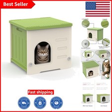 Spacious Stackable Cat House - Weatherproof Design for Indoor/Outdoor Comfort