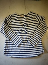 BONPOINT GIRLS COTTON CHERRY BLUE WHITE STRIP...