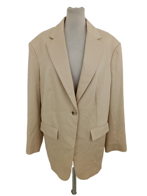 M&S Women's Blazer Size 14 Hessian Relaxed Fit Single Breasted Notched Lapel New