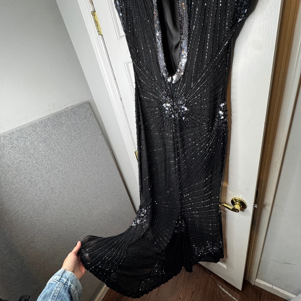 Vestido de Noche Vintage Art Deco Facetado Corneta Cuentas Retro Glamour Años 20 Elegancia 8 Foto 2 de 4