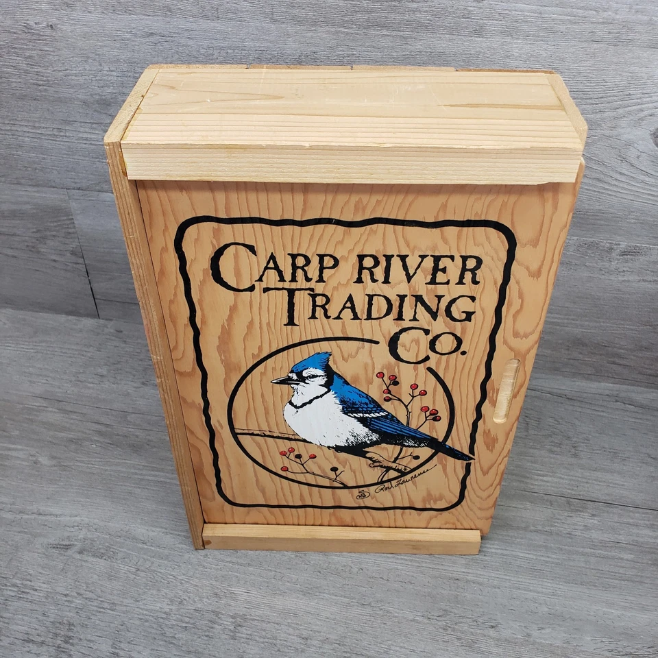 Carp River Trading Co Rod Lawrence Artist-Signed Wood Blue Jay Box RARE - Image 2 of 4