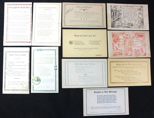LOT OF 11 ANTIQUE CHRISTIAN SAYINGS POSTCARDS ~ REPAIRER PUBLISHING