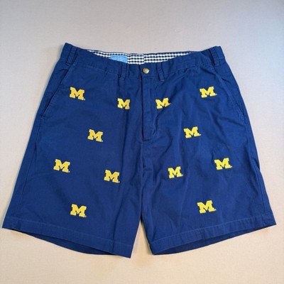 Michigan Wolverines Logo Blue Shorts Pennington & Bailes Stadium Size 38 Men