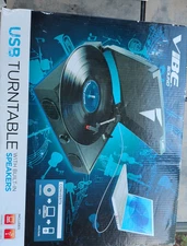 VIBE Sound USB Turntable Vinyl MP3 Audio Record Player Built in Speakers Dj Set