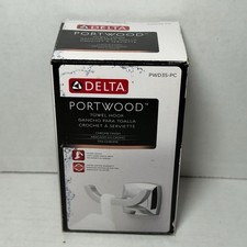 New Delta Portwood Towel Hook Chrome Finish PWD35-PC in Open Box