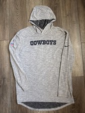 Men's Dallas Cowboys Nike NFL Hoodie Pullover Shirt Sz Large Gray Dri-Fit