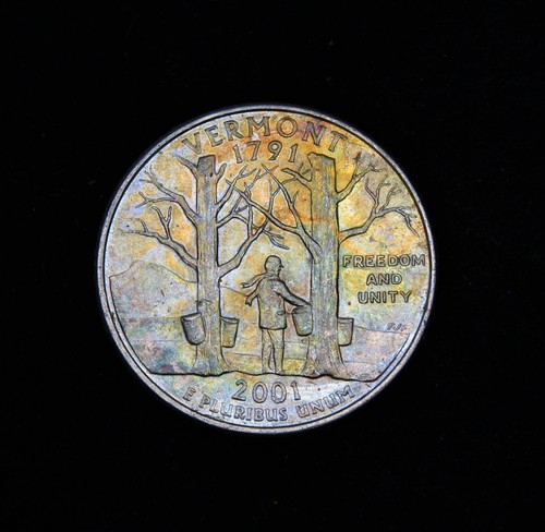 2001-P Vermont Washington Quarter bei colori - Foto 1 di 2