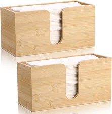 2Pack Bamboo Countertop Paper Towel Dispenser, Folded Paper Towel Dispenser Clea