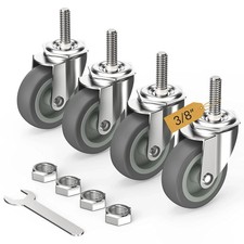 3 Inch Caster Wheels Threaded Stem Casters Set of 4 Heavy Duty Swivel Wheel