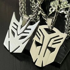 HNSP Transformers Stainless Steel Pendant Necklace Autobot Decepticon
