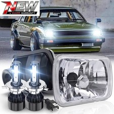 For Honda Prelude 1979-1990 1991 Pair 7x6 5x7 Led Headlights Hilo H6054 Lamps