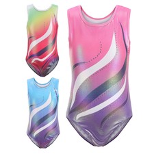 Kids Girls Gymnastics Shiny Leotard Ballet Dance Bodysuit Figure Skating Outfits