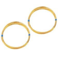 2 Rolls 22Ga/0.6mm 19.69Ft Soft Bendable Gold Plated Brass Square Wire, 18K Gold