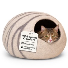 Cat Cave   Premium Felt Cat Bed Enclosure for Indoor Cats, Handmade Merino Wo...