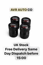 PREMIUM QUALITY AUDI VALVE CAPS DUST CAPS SET OF 4 BLACK FITS ALL CARS 🚗🚙🏎️