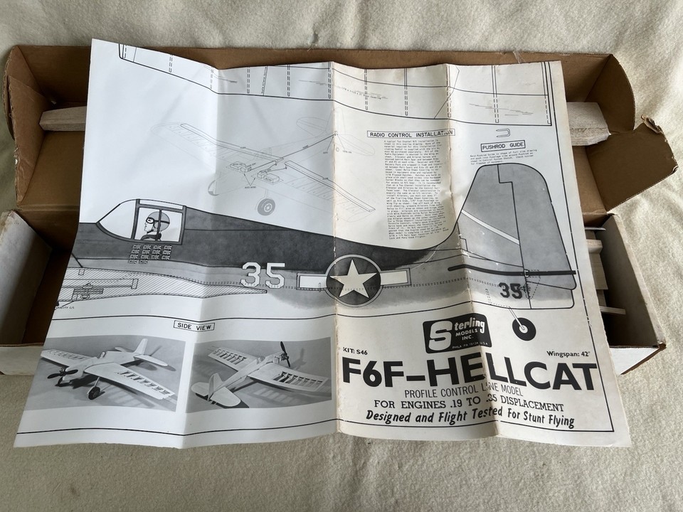 Sterling Models F6F-Hellcat Profile Control Line Model Kit Multicolor ...