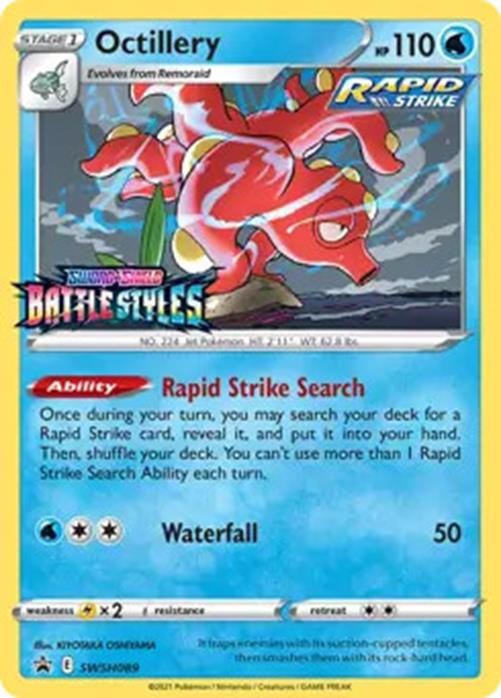Octillery - SWSH089 - Pokemon Sword & Shield Promo PreRelease Holo Rare Card NM