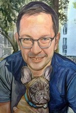 Quadro Acquerello da Foto Ritratto Personalizzato Famiglia Coppia Pet Idea Regalo