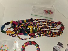 Chunky Wooden Boho Necklace Free Matching Earrings And Bracelet An Accessories.