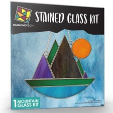 Mountains Pre-Cut Stained Glass Kit-Make Your own Beautiful Glass Project.