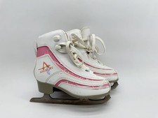 American Athletic Girls Figure Ice Skates US 1 EU 31 White Pink Freedom Blades