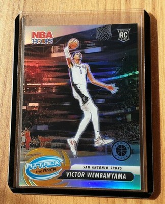 Victor Wembanyama 2023-24 Panini NBA Hoops Premium Attack the Rack Silver RC..