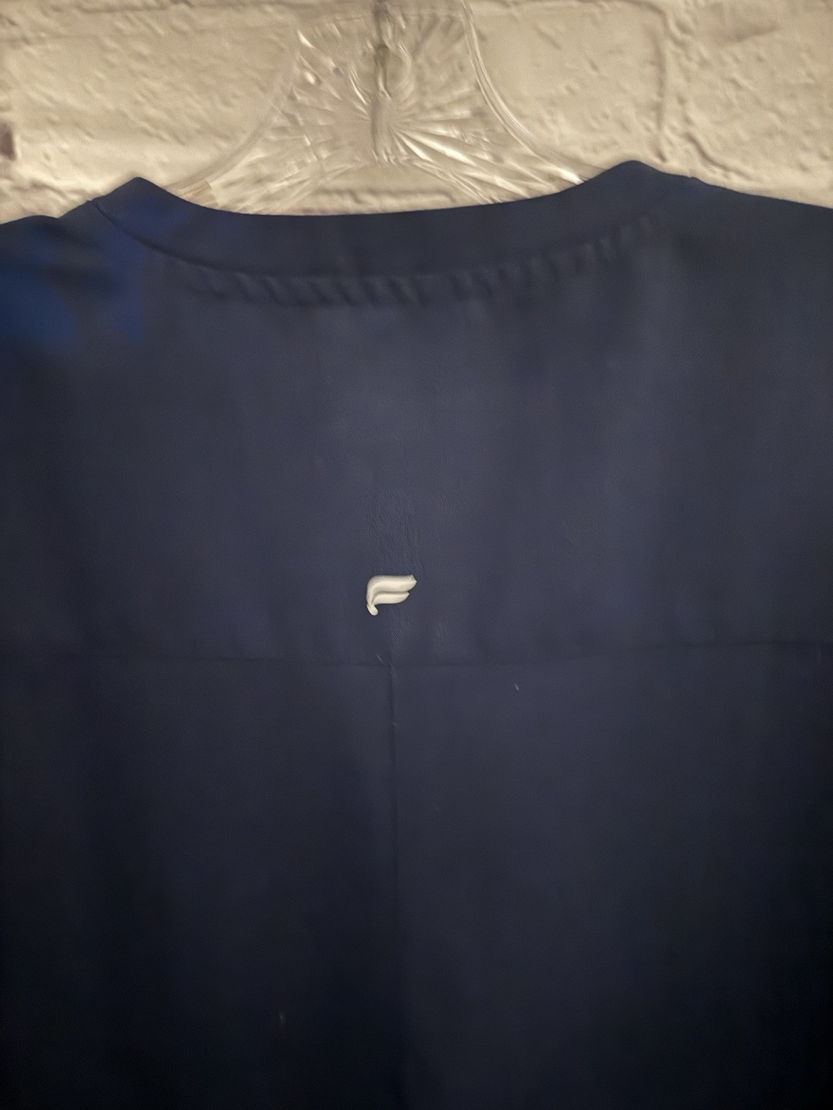 Fabletics Solid Navy Blue V-Neck Scrub Top EUC Wo… - image 4