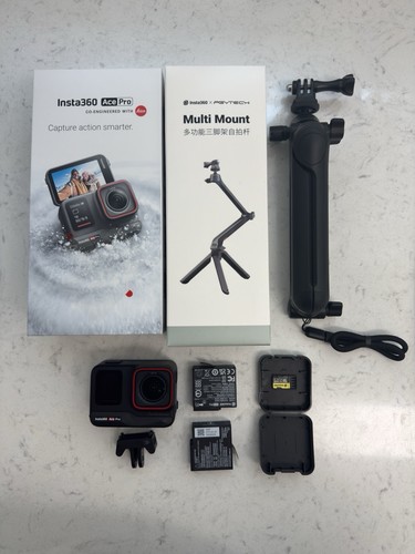 Insta360 Ace Pro Black Action Camera with Flip Touchscreen and Waterproof Design