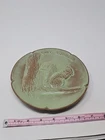 🔥 FRANKOMA Art Pottery Prairie Green Vintage Wildlife Plate GRAY SQUIRREL 1977