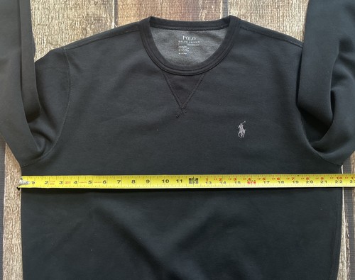 POLO RALPH LAUREN PERFORMANCE CREWNECK SWEATSHIRT BLACK MENS MEDIUM EXCELLENT - Picture 8 of 9