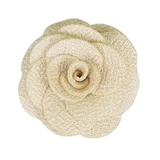 Men's Lapel Flower Handmade Boutonniere Pin for Suit Beige