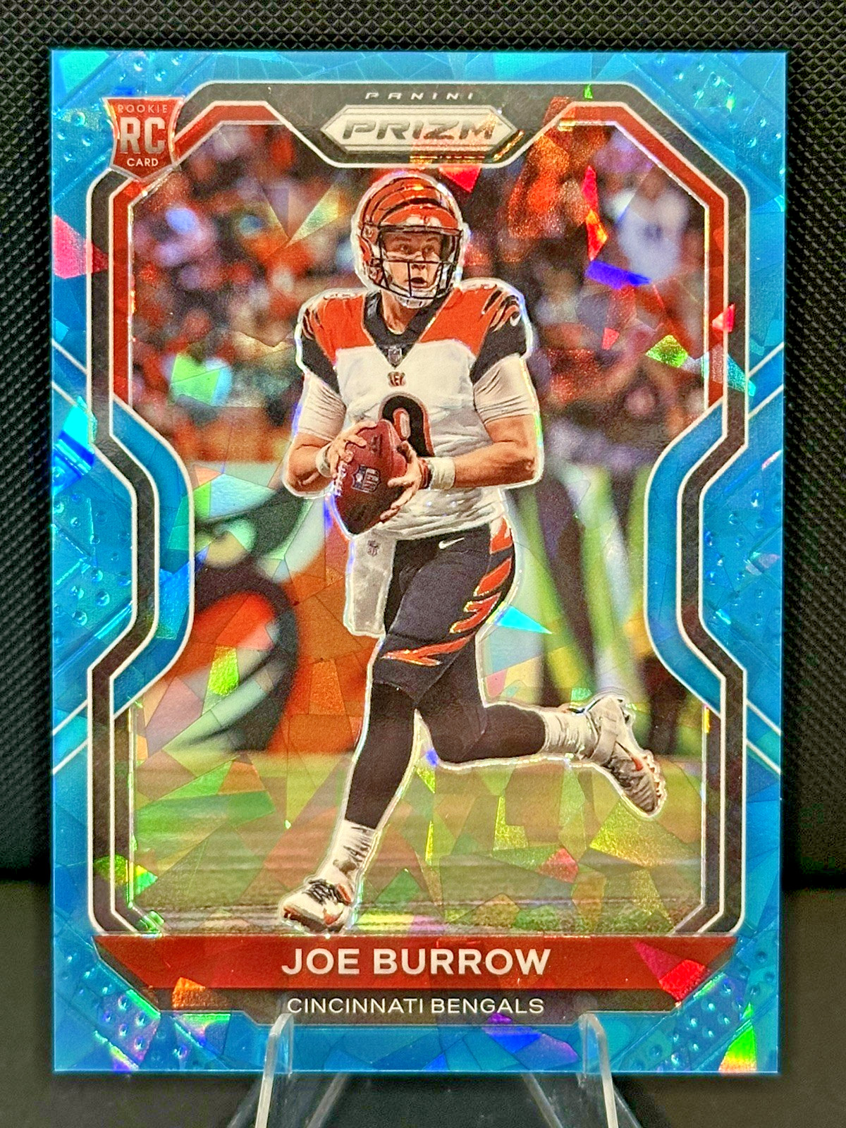 2020 Panini Prizm - JOE BURROW ROOKIE Blue Ice Prizm 307 #06/99 - Bengals RC