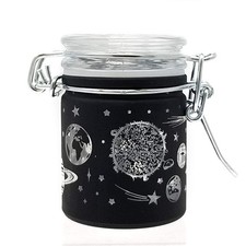 Airtight Glass Herb Storage Jar 2.5"H x 1.6"W, 1.5 oz, Black Frosted Galaxy
