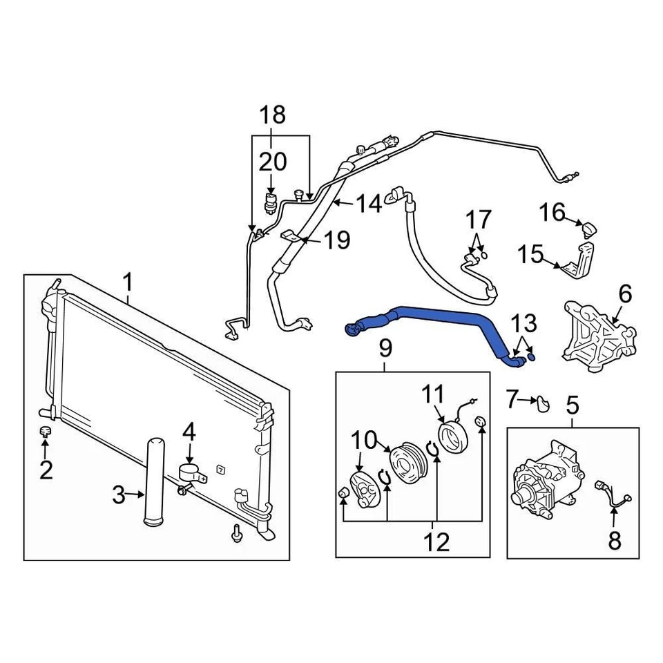 For Mitsubishi Galant 2004-2006 Mitsubishi MN121046 A/C Refrigerant Hose - Изображение 2 из 3