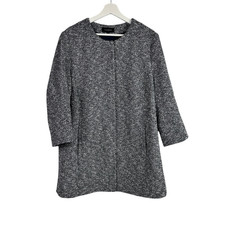 Talbots Tweed Longline Collarless Jacket