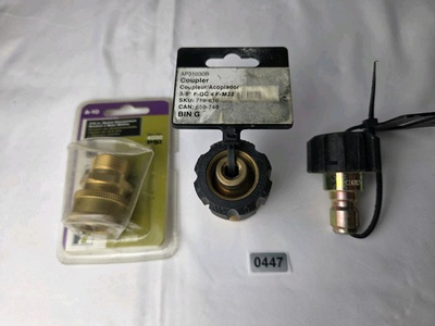 #ad Pressure Washer Adapter Lot 3 Pc — M22 × 3 8 Quick Connect Coupler New #447 $11.99