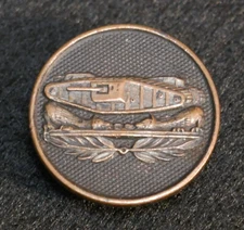 WWII US Army Tank Corps Enlisted Type 1 Collar Disc Insignia Armored Screw Back