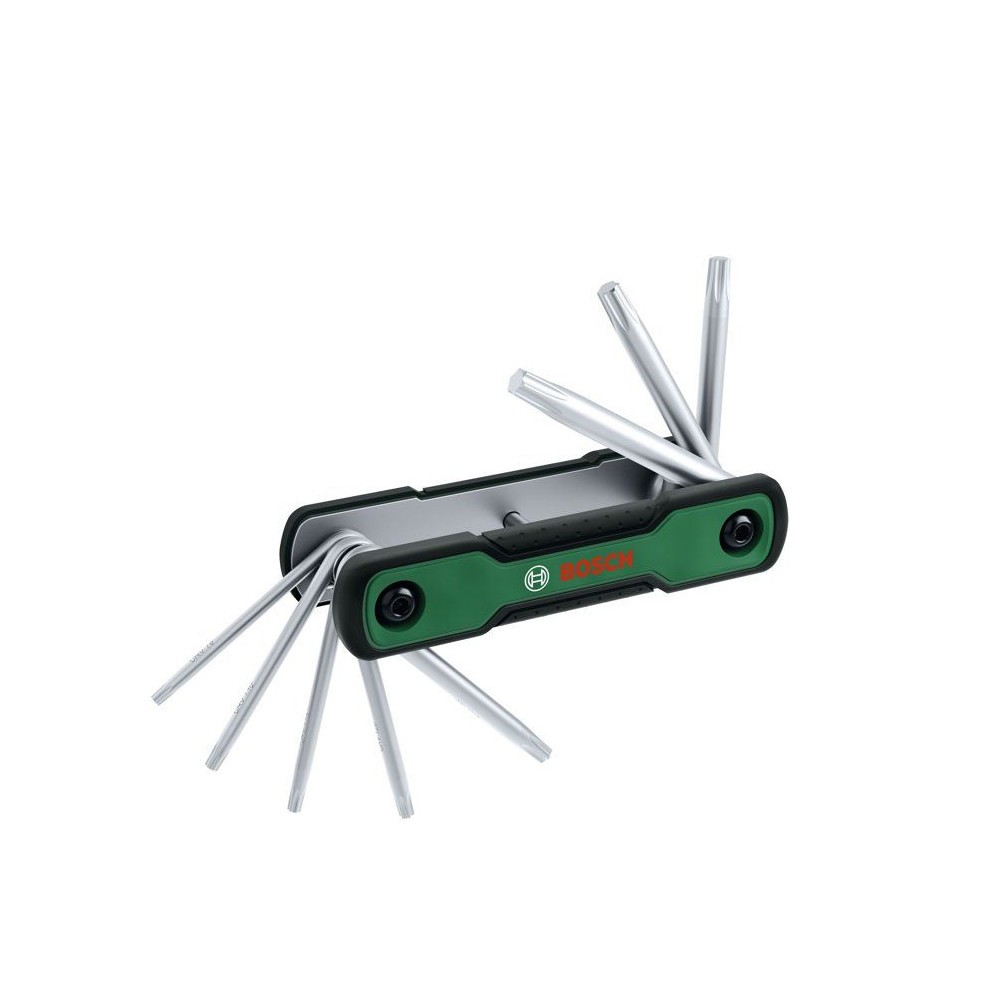 Jeu de clés Torx pliables Bosch 8 pièces en finition mate premium et ergonomie