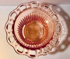 Vintage Anchor Hocking 'Old Colony' Open Lace Edge Pink Depression Glass Bowl