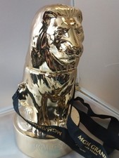 MGM Grand Las Vegas Sipper Cup Gold Lion Leo Lanyard Casino Plastic 10” Tall