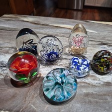 Glass Paperweight Lot of 7. Great condition. Check these out.