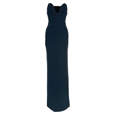 Solace London Audrey trägerloses Maxikleid aus Polyester Damen schwarz UK Größe 6