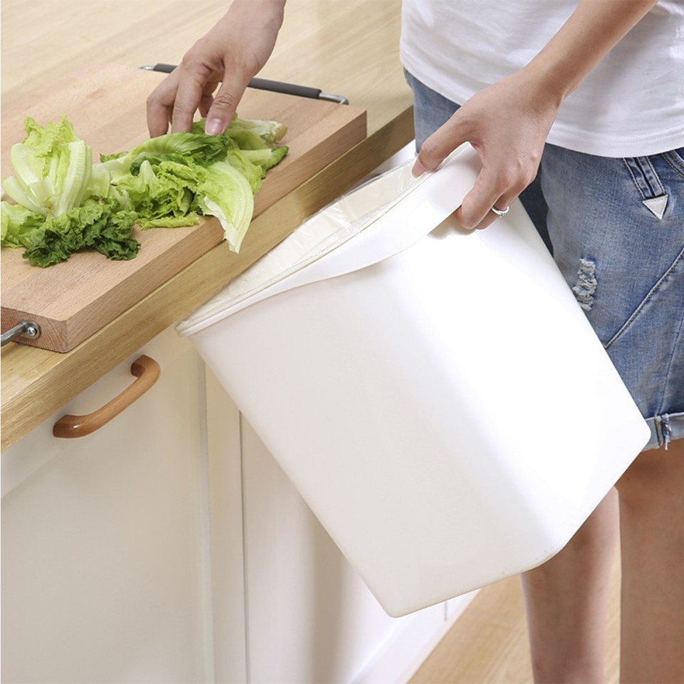 Rectangular Household Items White Reusable Rectangular Garbage Container for Household Organization ...