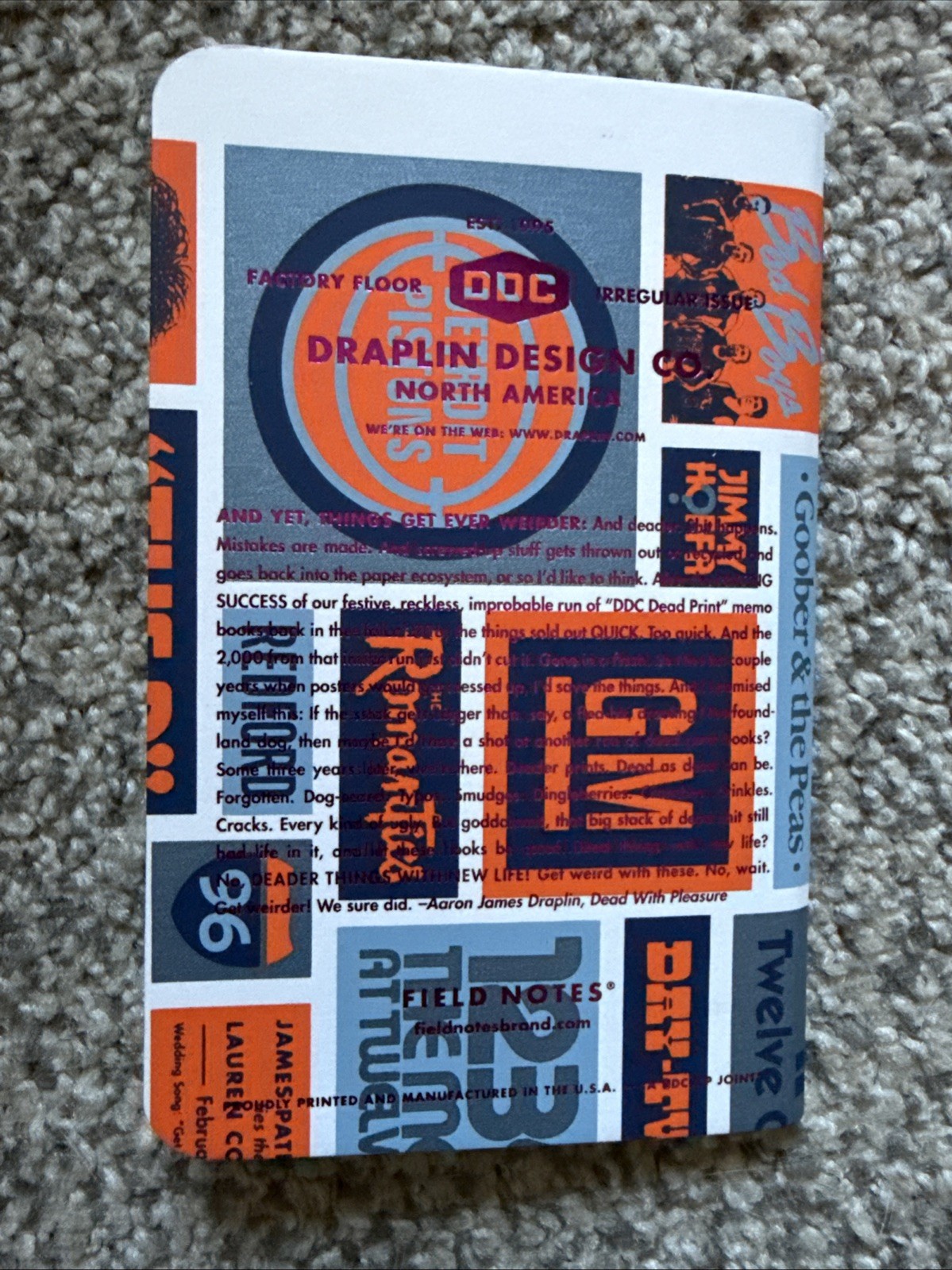 Field Notes Deader Print Michigan Single Notebook - VERY RARE