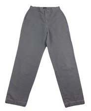 Vintage Dockers Womens 10 Medium Gray Flat front Khakis Hi Rise 100 Cotton